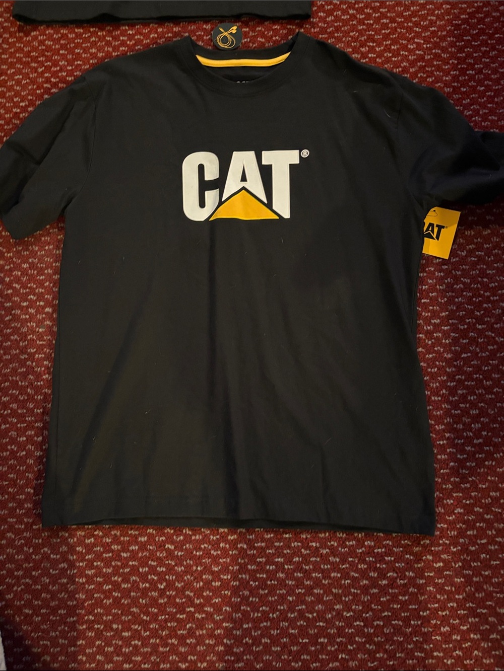 CAT Black Tee with Yellow Accent Logo